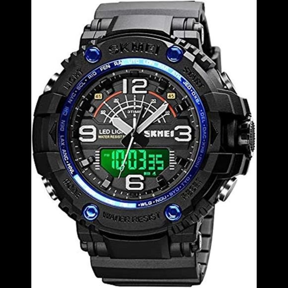 Mens Analog Digital LED 50M Waterproof Outdoor Sport Watch Military Mu